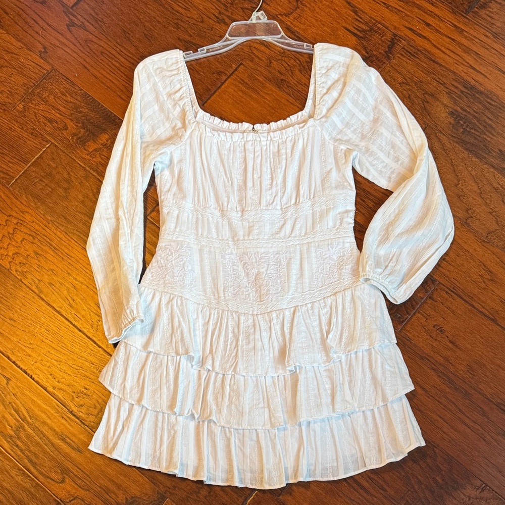 Altar'd State White  Ruffle Boho Dress